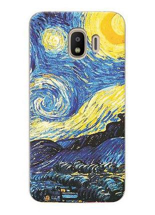 Чехол с картинкой бампер силиконовый для samsung j2 2018 galaxy j250 лунная ночь