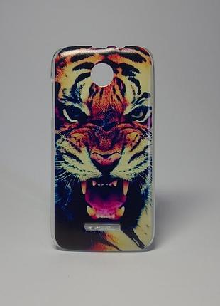 Чехол на lenovo a390 панель накладка тигр