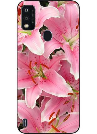 Силиконовый чехол для zte blade a51 с картинкой лилии