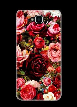 Силиконовый чехол для huawei y6 pro с картинкой розы