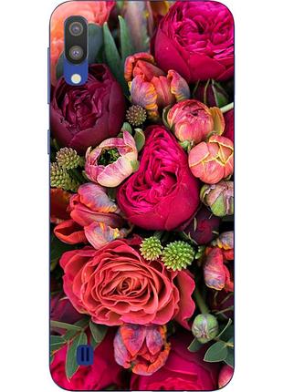 Силиконовый чехол для samsung galaxy m10 / a10 с картинкой букет