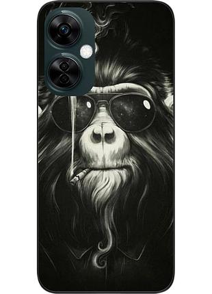 Силиконовый чехол epik для oneplus nord ce 3 lite с картинкой обезьяна в очках