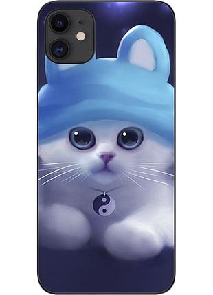 Чехол силиконовый для iphone 11 с картинкой котенок