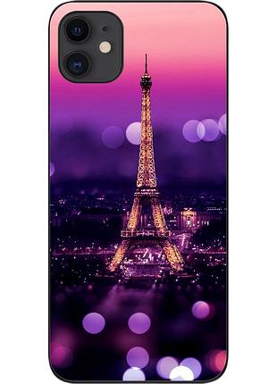 Бампер силіконовий чохол для iphone 11 з картинкою париж вночі