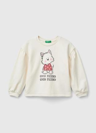 Дитячий бежевий прямий світшот benetton xx