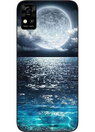 Чехол силиконовый для zte blade a31 с картинкой луна
