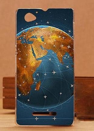 Силіконовий чохол бампер для sony xperia m c1905 з картинкою літаки