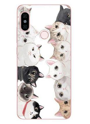Чехол с картинкой силиконовый бампер для xiaomi redmi note 5 котята