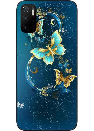 Чохол силіконовий для xiaomi poco m3 pro з картинкою метелики