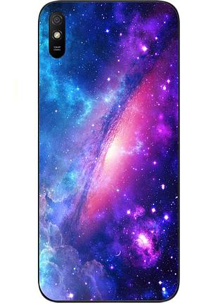 Силиконовый чехол бампер для xiaomi redmi 9a с картинкой галактика