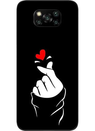 Силиконовый чехол для xiaomi poco x3 с картинкой рука