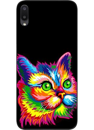 Силіконовий чохол для samsung a02 galaxy a022 з картинкою яскравий кіт