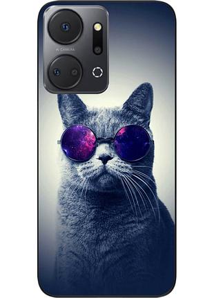 Силіконовий чохол epik для honor x7a з картинкою сірий кіт