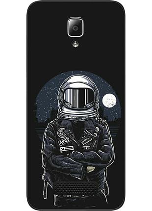 Силиконовый чехол для lenovo a2010 с картинкой космонавт и луна