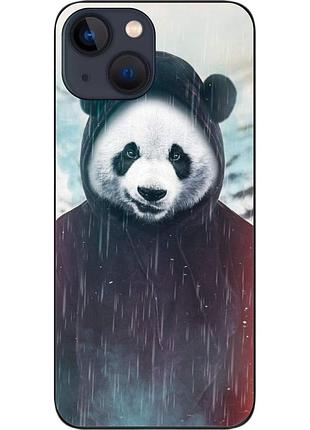 Силиконовый чехол epik для iphone 13 mini с картинкой панда в капюшоне