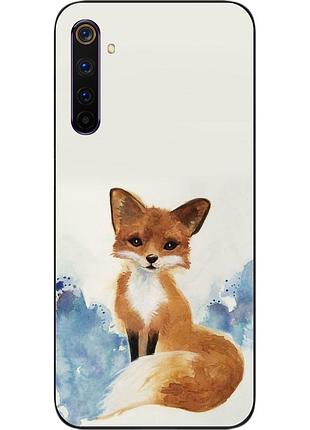 Силиконовый чехол для realme 6 с картинкой лиса