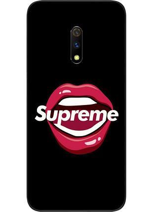 Силиконовый чехол для realme x с картинкой губы supreme