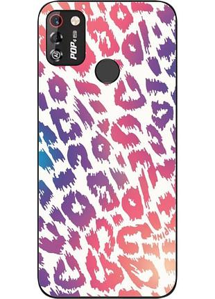 Силиконовый чехол для tecno pop 4 pro с картинкой леопардовый принт
