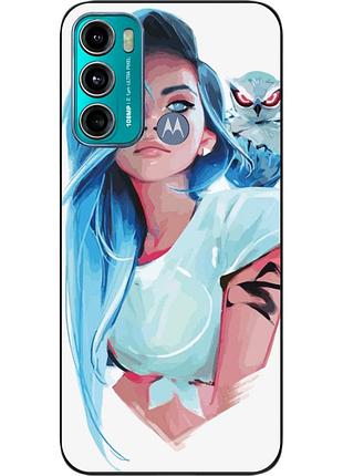 Силіконовий чохол epik для motorola moto g60 з картинкою дівчина із совою