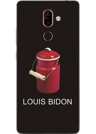 Антибрендовый силіконовий чохол для nokia 7 plus з картинкою louis bidon