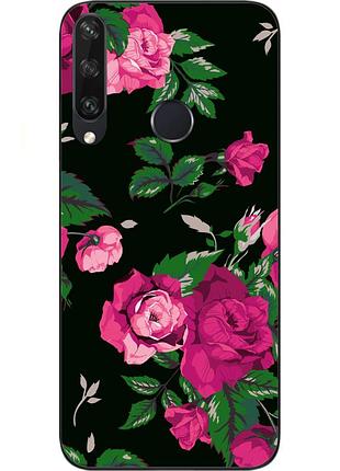 Чохол силіконовий для huawei y6p з картинкою троянди