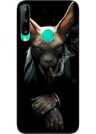 Силиконовый чехол с рисунком для huawei p40 lite e кот босс