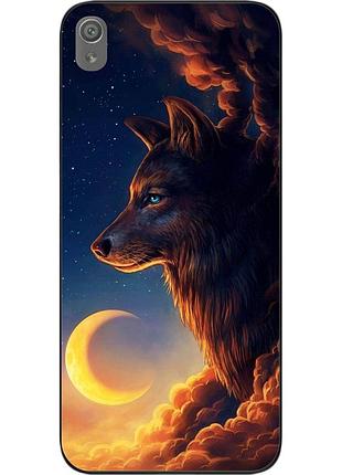 Бампер силіконовий чохол для sony xperia xa1 з картинкою вовк і місяць