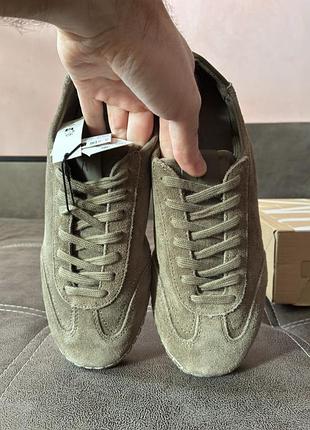 Чоловічі шкіряні кеди zara, 40 розмір, хакі