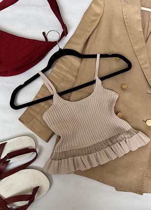 Топ в рубчик на брителях pinko. 2