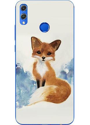 Чехол силиконовый для huawei honor 8x с картинкой лиса