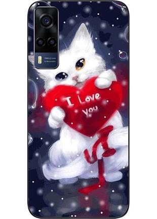 Силіконовий чохол epik для vivo y53s з картинкою котик із серцем