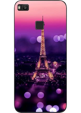 Бампер силиконовый чехол для huawei p9 lite с картинкой париж ночью