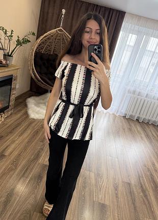 Блуза блузка нова чорно біла 3