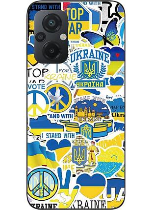 Силиконовый чехол для xiaomi poco m5 с картинкой стикеры украина