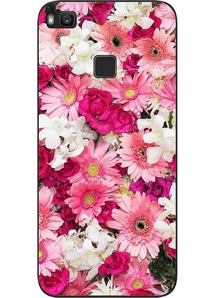 Чехол силиконовый для huawei p9 lite с картинкой цветы