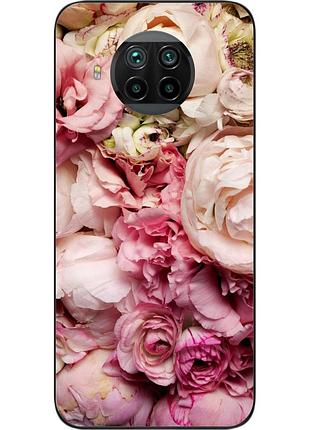 Чехол силиконовый для xiaomi mi 10t lite с картинкой пионы