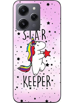 Силиконовый чехол бампер для xiaomi redmi 12 с картинкой единорожек