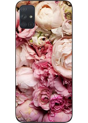 Чохол силіконовий для samsung a71 galaxy a715f з картинкою півонії