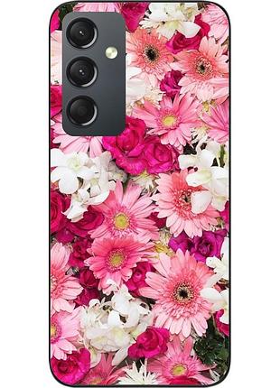 Силиконовый чехол бампер для samsung a24 galaxy a245f с картинкой нежные цветы