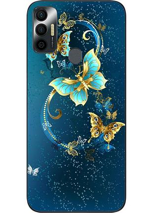Оригинальный чехол для tecno spark 7 с картинкой бабочки