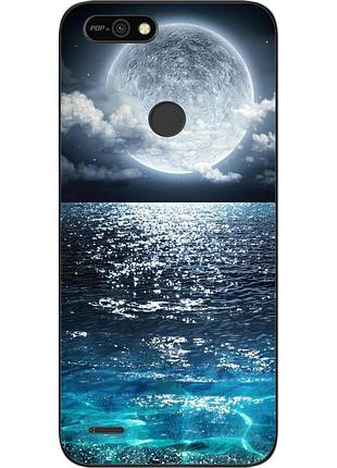 Чехол силиконовый для tecno pop 2f с картинкой луна