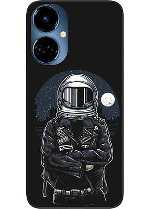 Силиконовый чехол бампер epik для tecno camon 19 (ci6n) / 19 pro (ci8n) с картинкой космонавт и луна