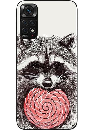 Силиконовый чехол для xiaomi redmi note 11 / note 11s с картинкой енот
