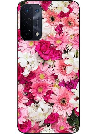 Силиконовый чехол бампер epik для oppo a74 5g с картинкой нежные цветы