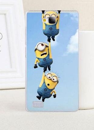 Силиконовый чехол бампер для huawei honor 3c с картинкой миньоны
