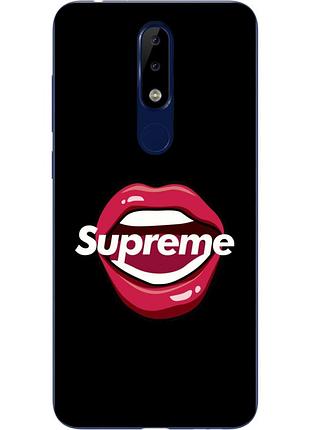 Бампер силіконовий чохол для nokia 5.1 2018 з картинкою губи supreme