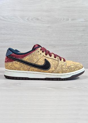 Кожаные мужские кроссовки nike sb dunk low pro skate shoes brown оригинал, размер 43