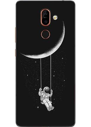Силіконовий чохол бампер для nokia 7 plus з картинкою місячні гойдалки