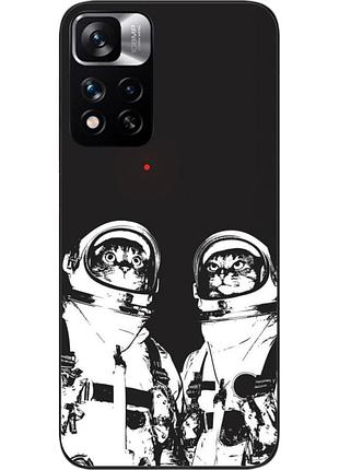 Силиконовый чехол бампер epik для xiaomi redmi note 11 pro plus 5g с картинкой космонавты коты
