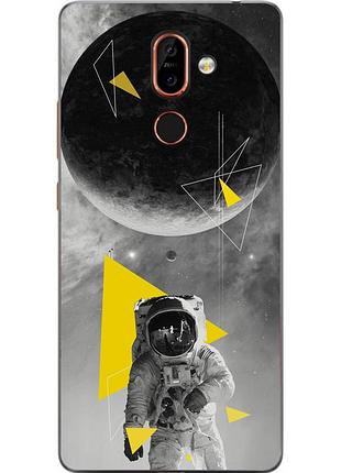 Бампер силіконовий чохол для nokia 7 plus з картинкою астронавт
